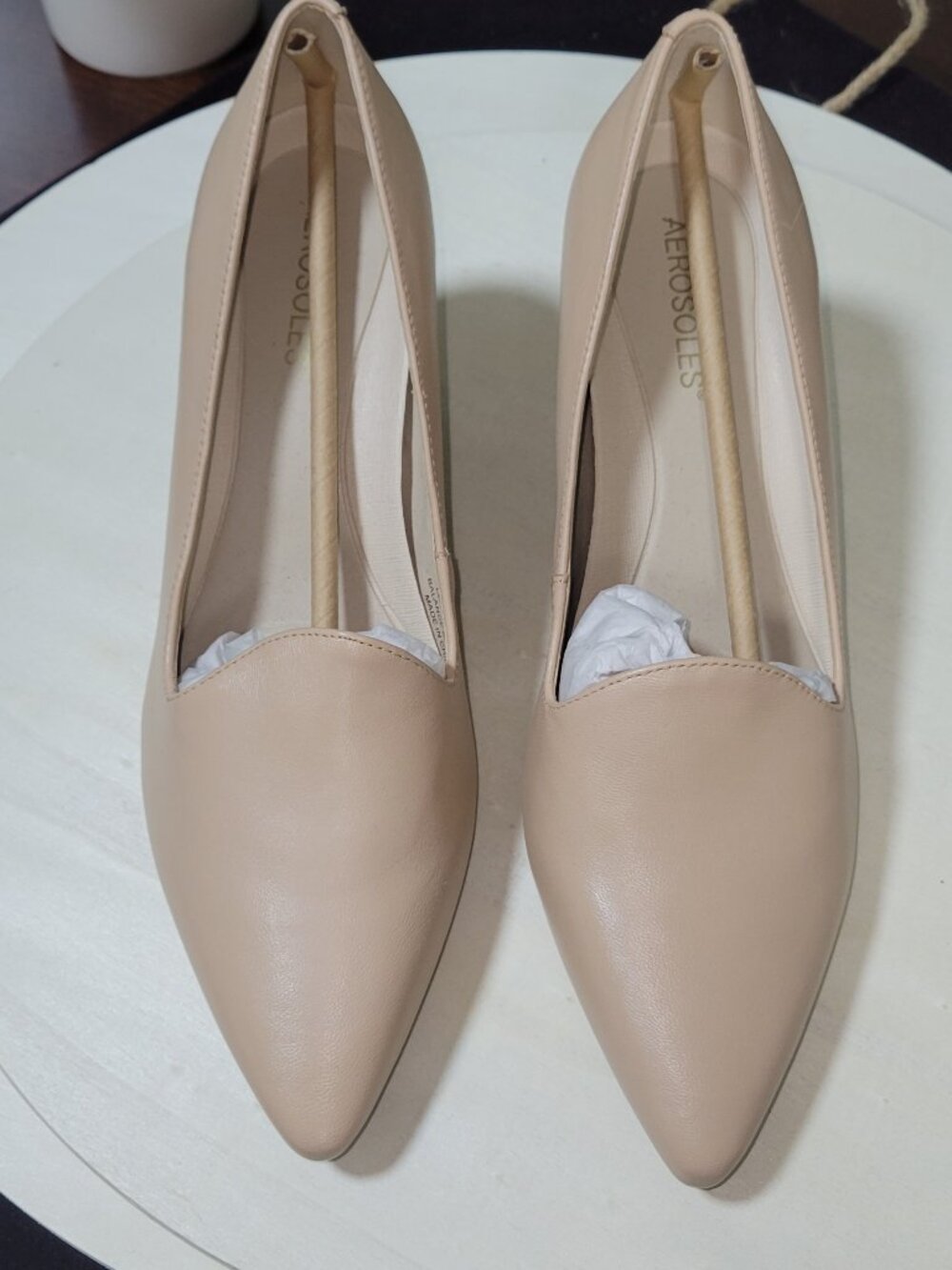 Aerosoles Macrame Beige/Cream  Leather Pumps [Item #SP01]